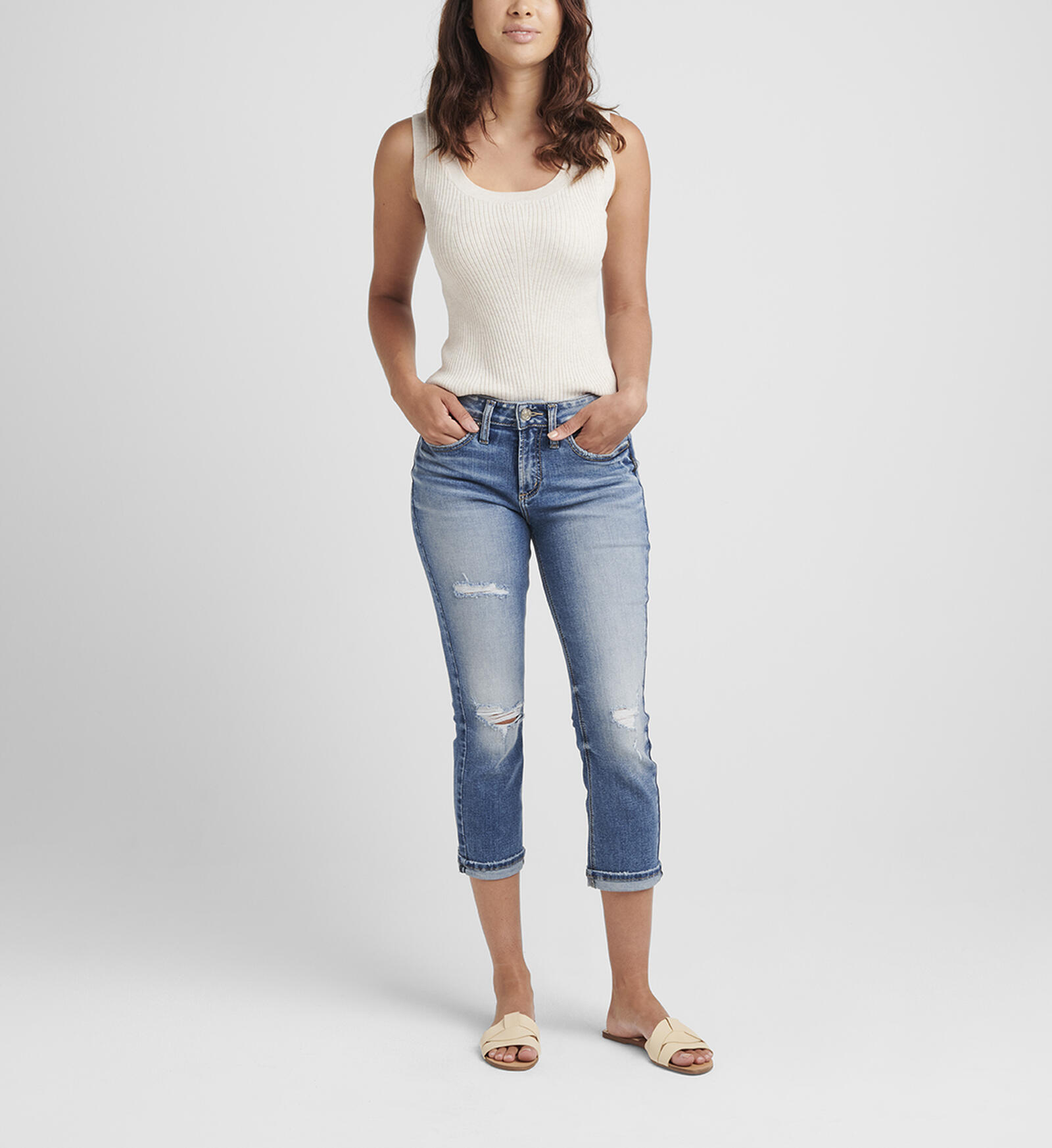 Kensie Stretch Cropped Jeans for Women