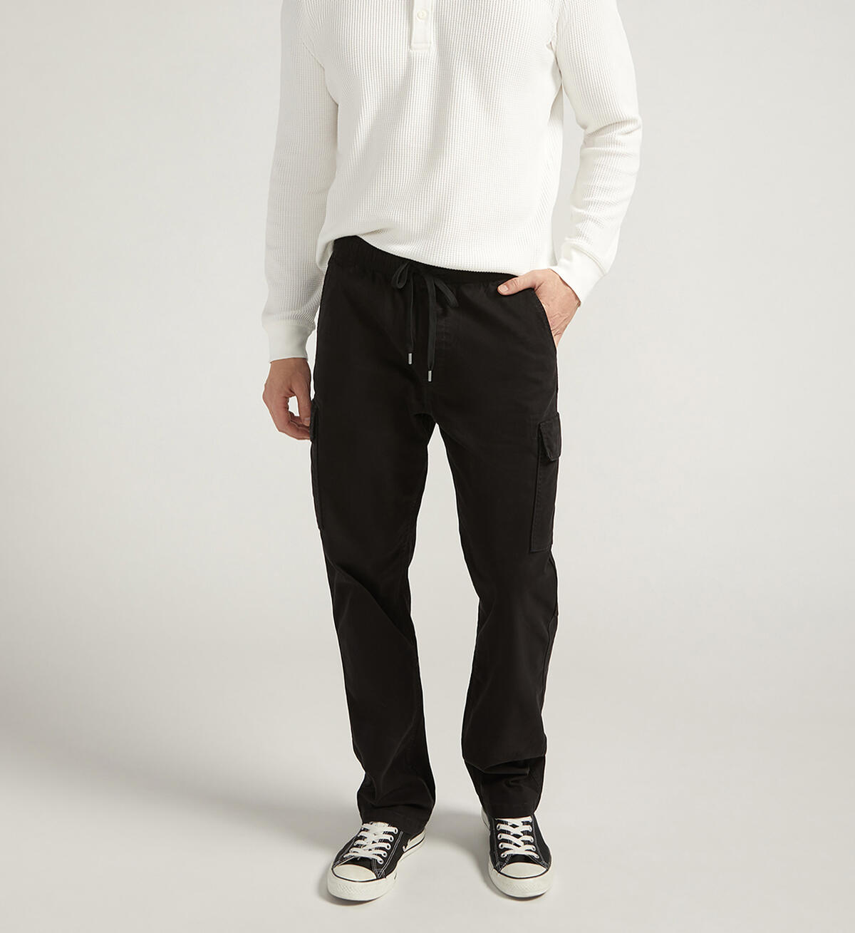 Pull-On Cargo Essential Twill Pant, Black, hi-res image number 0