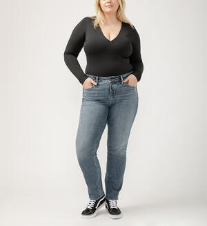 Suki Mid Rise Straight Leg Luxe Stretch Jeans Plus Size