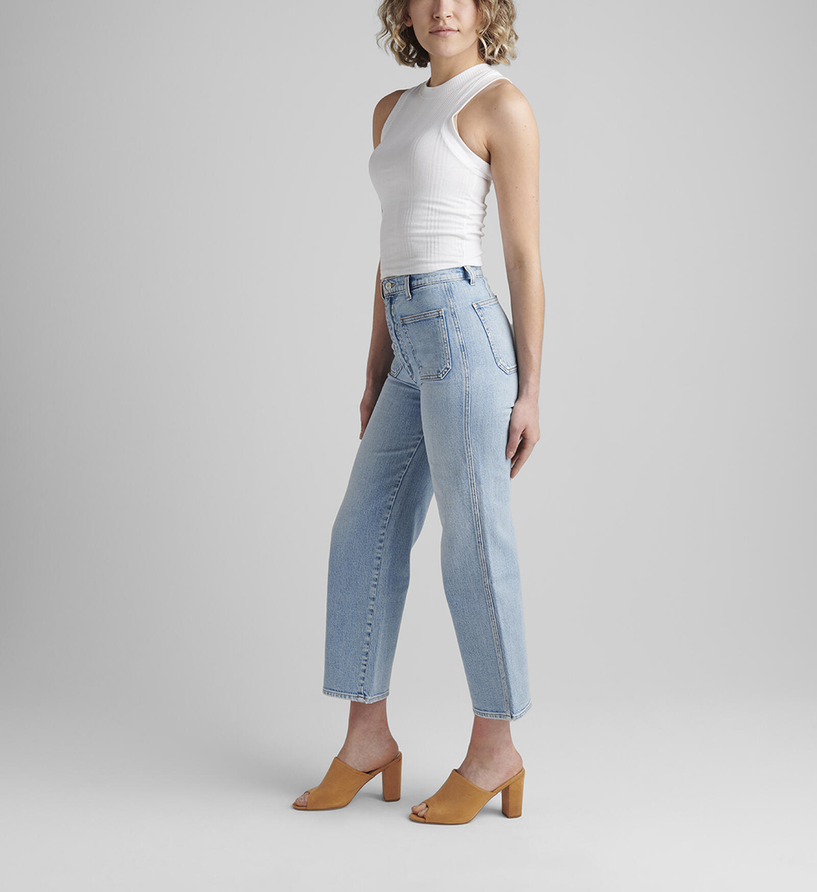 YWDJ Womens Jeans High Waisted Straight Leg With Pockets Denim