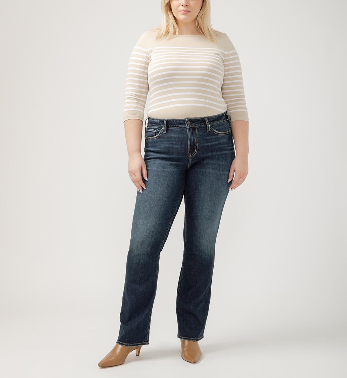 Suki Mid Rise Slim Bootcut Luxe Stretch Jeans Plus Size, , hi-res image number 0