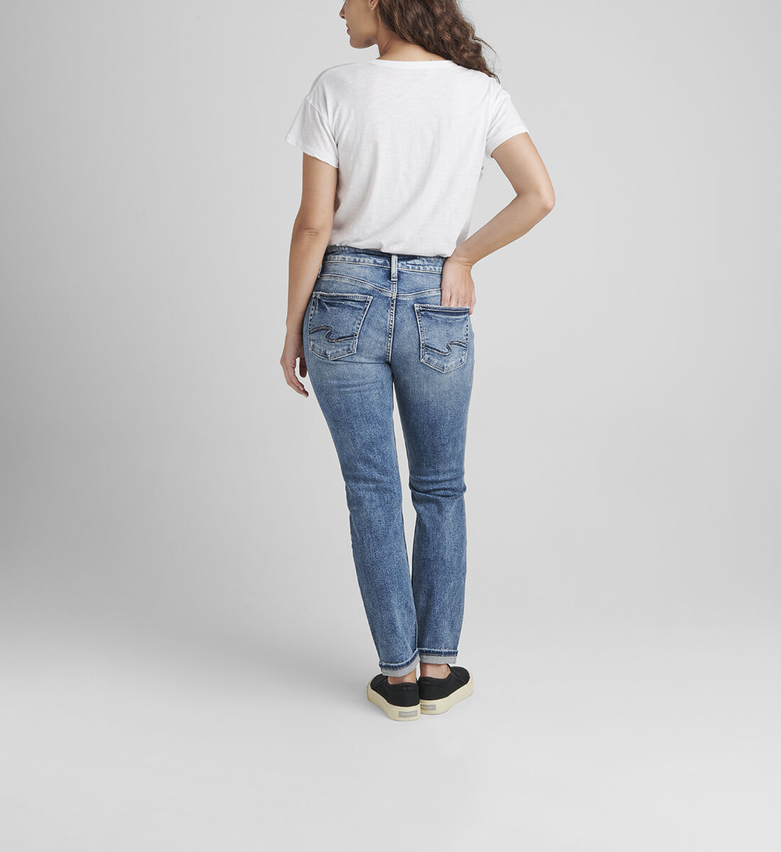 Buy Boyfriend Mid Rise Slim Leg Jeans for CAD 104.00 | Silver 