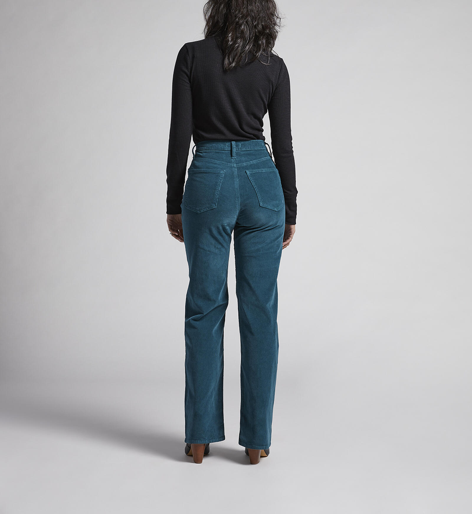 Fashion （sky Blue）Corduroy Straight Pants For Women Plus Size 27-35 High  Waist Slim Stretch Pants High-quality Cotton Chic Casual Mom's Trousers WJu