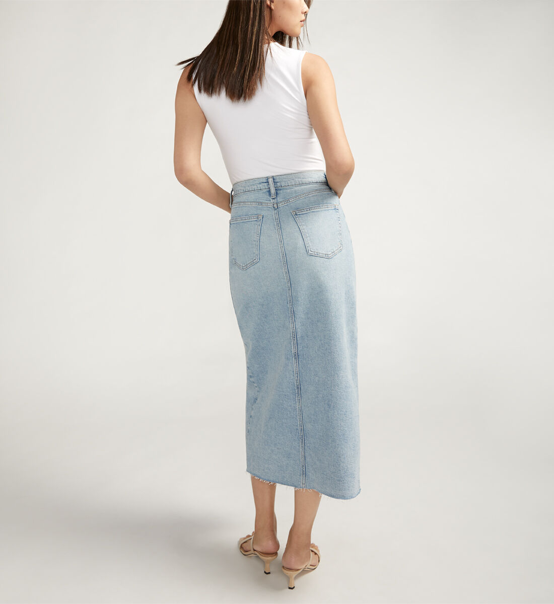 Buy Front-Slit Midi Jean Skirt for CAD 88.00 | Silver Jeans CA New