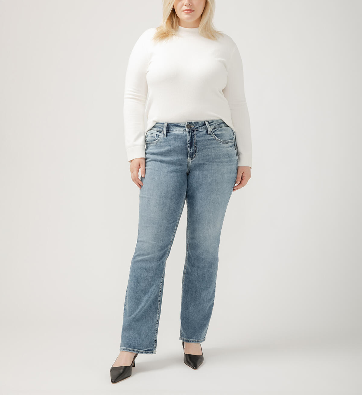 Suki Mid Rise Slim Bootcut Jeans Plus Size, , hi-res image number 0