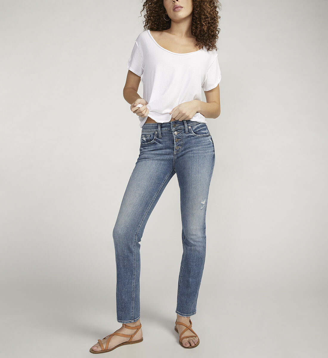 Buy Suki Mid Rise Straight Leg Jeans for CAD 98.00 | Silver Jeans 