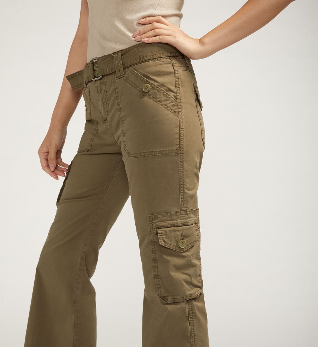 Buy Flare Belted Y2K Cargo Pant for CAD 94.00 | Silver Jeans CA New