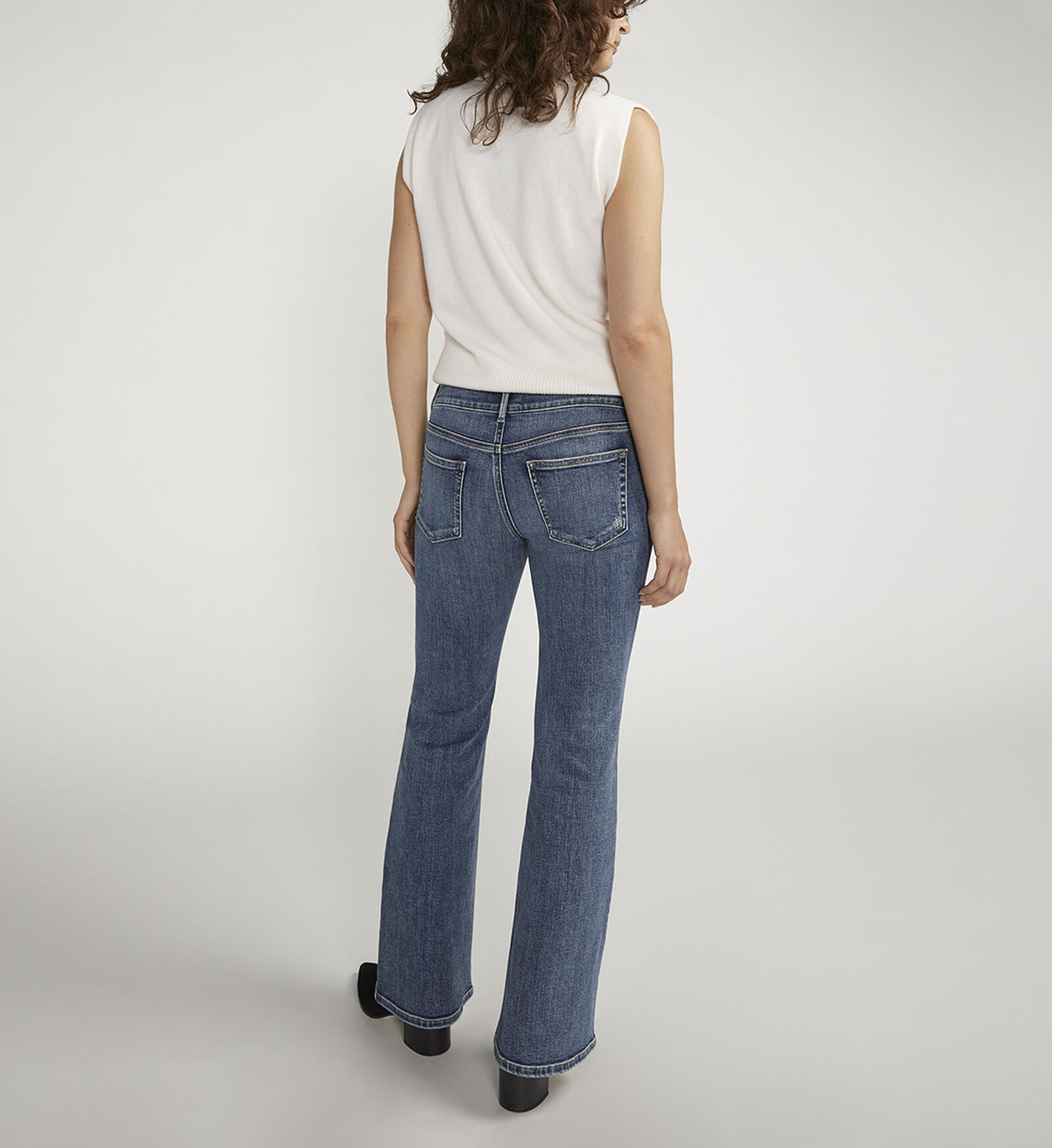 Women's Low Rise Flare Jeans  Retro Style Basic Skinny Denim
