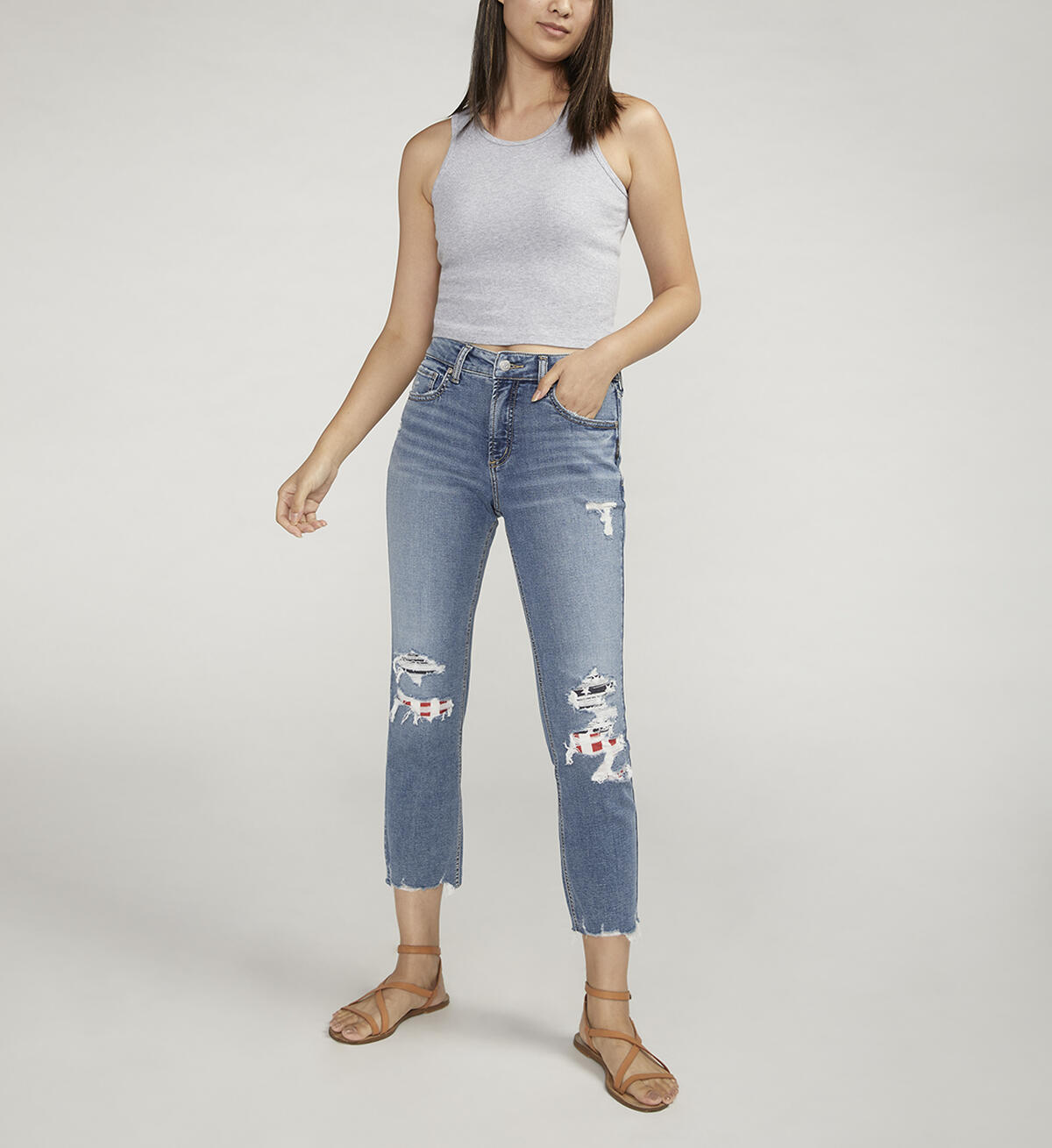 Most Wanted Mid Rise Straight Leg Americana Jeans, , hi-res image number 0